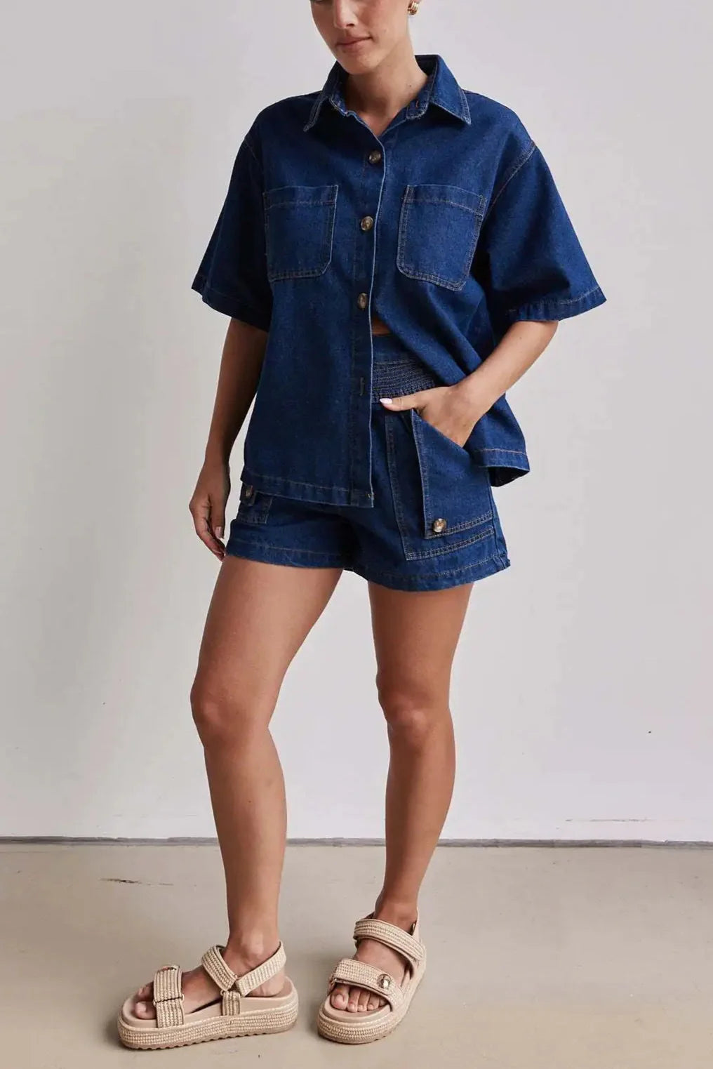 100% Cotton Denim Outfit for Women - Casual Chic Set for Everyday Wear