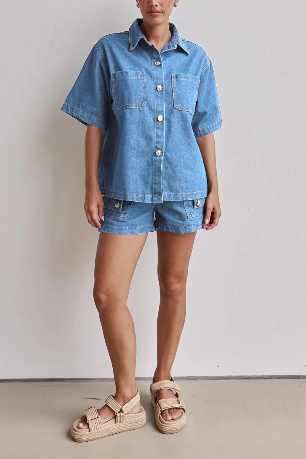 100% Cotton Denim Outfit for Women - Casual Chic Set for Everyday Wear