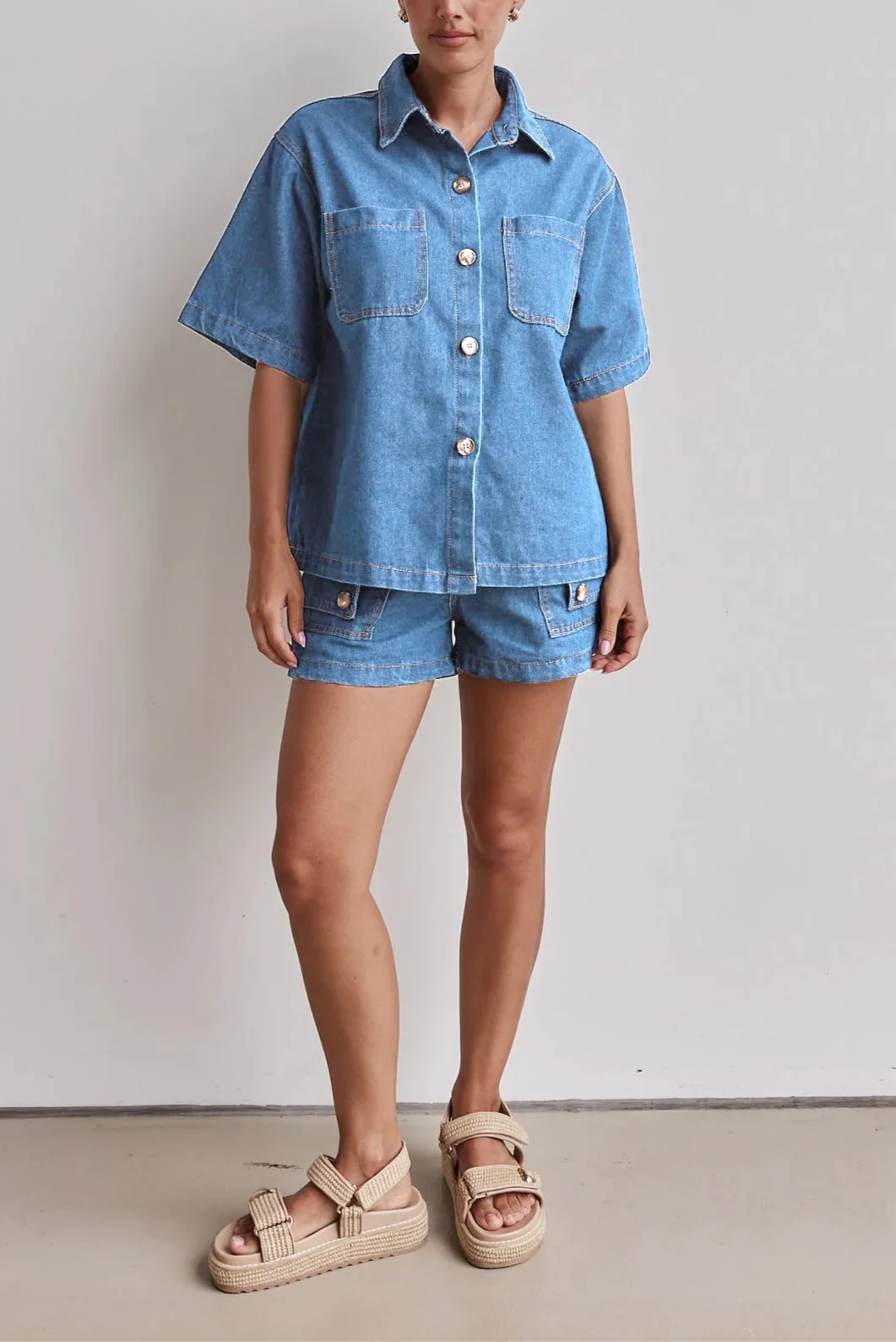 100% Cotton Denim Outfit for Women - Casual Chic Set for Everyday Wear