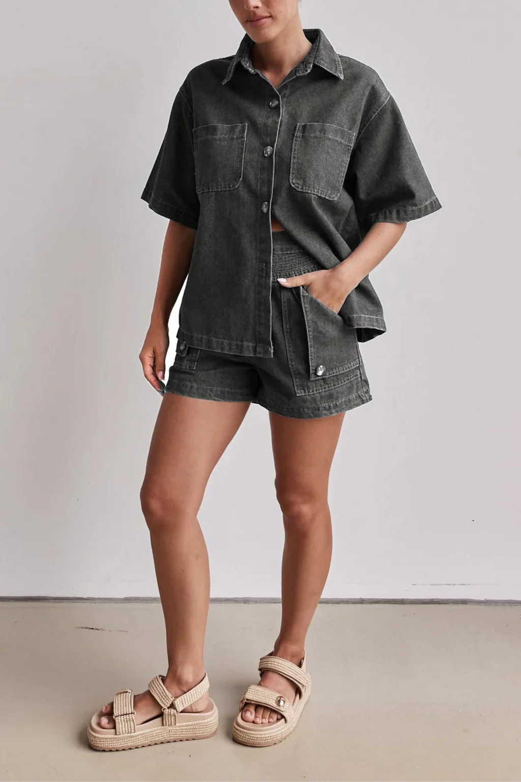 100% Cotton Denim Outfit for Women - Casual Chic Set for Everyday Wear