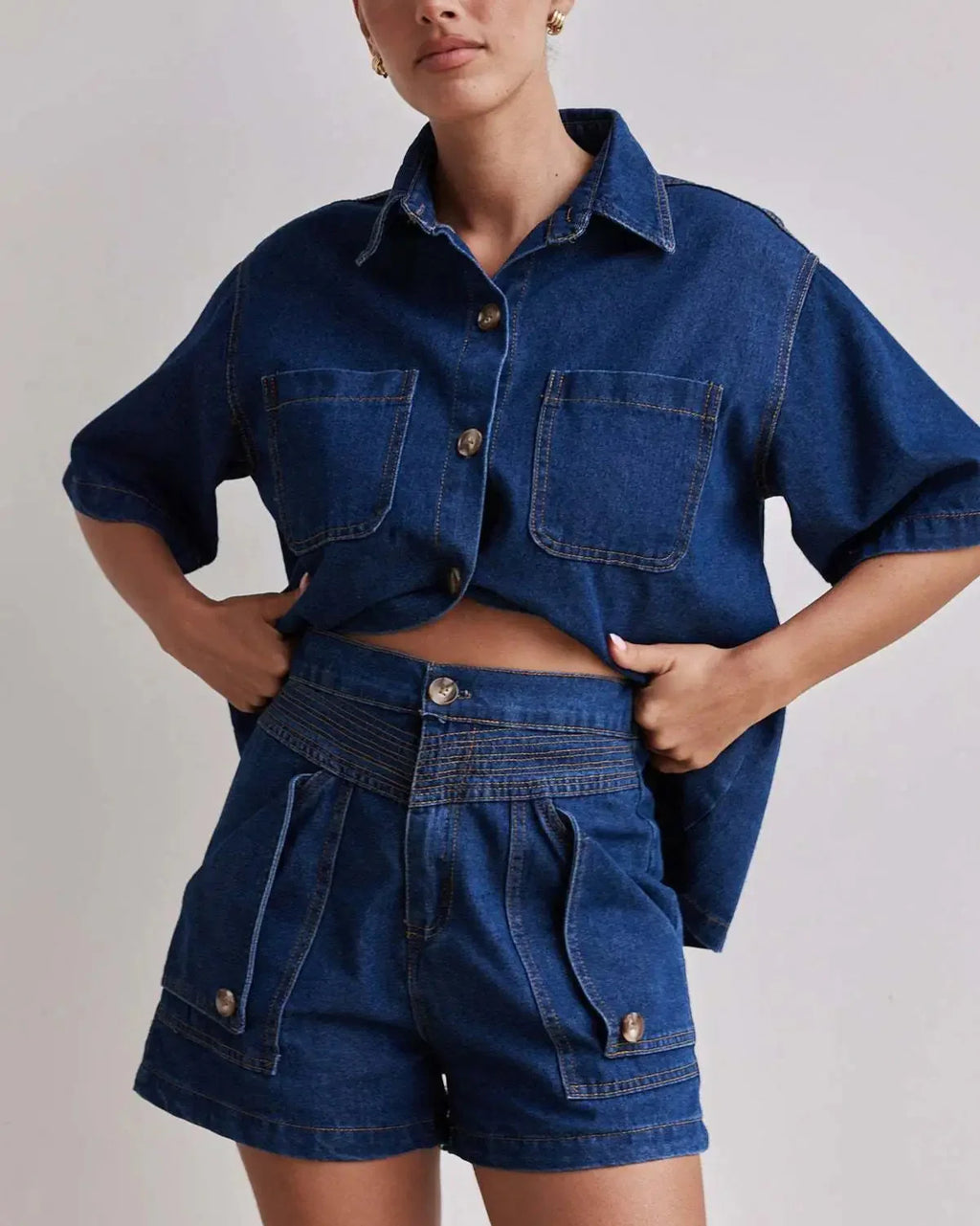 100% Cotton Denim Outfit for Women - Casual Chic Set for Everyday Wear