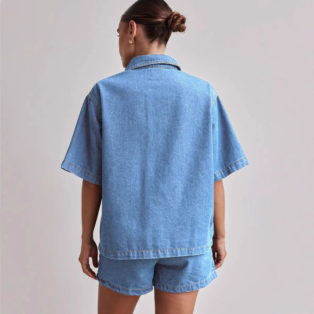 100% Cotton Denim Outfit for Women - Casual Chic Set for Everyday Wear