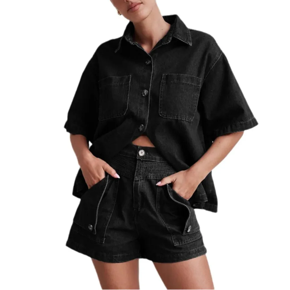 100% Cotton Denim Outfit for Women - Casual Chic Set for Everyday Wear