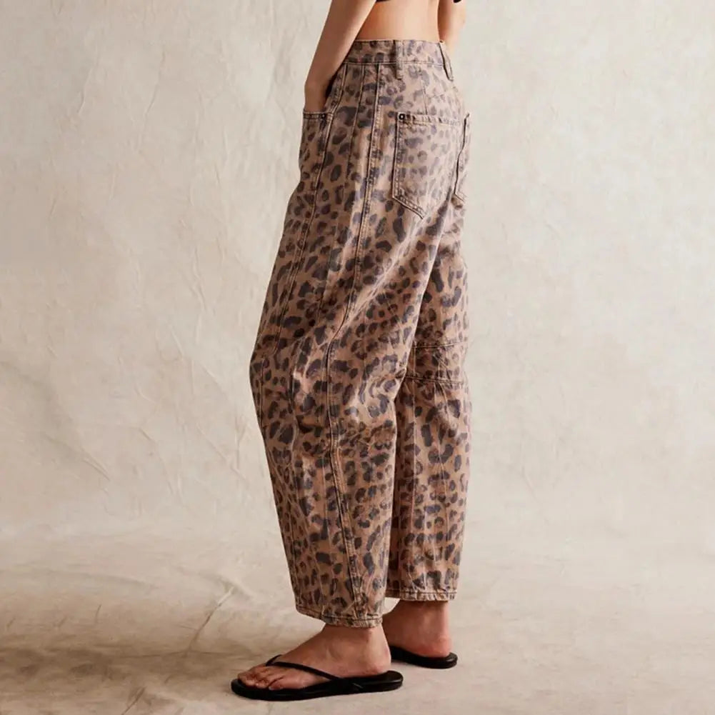 Barrel-Leg Denim Jeans for Women | Comfortable Cotton Blend | Casual Everyday Wear | Available in Multiple Sizes