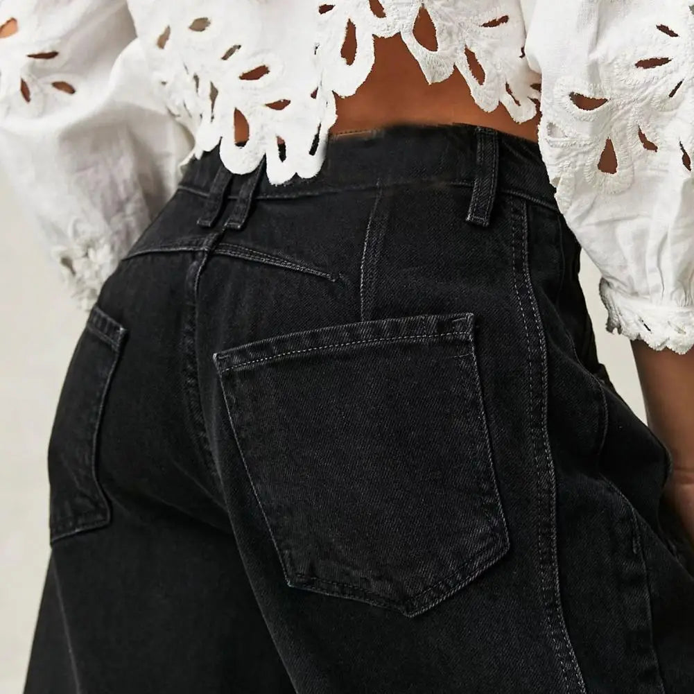 Barrel-Leg Denim Jeans for Women | Comfortable Cotton Blend | Casual Everyday Wear | Available in Multiple Sizes