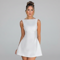 Boat Neck A-Line Mini Dress in Soft Cotton for Casual Outings and Summer Events
