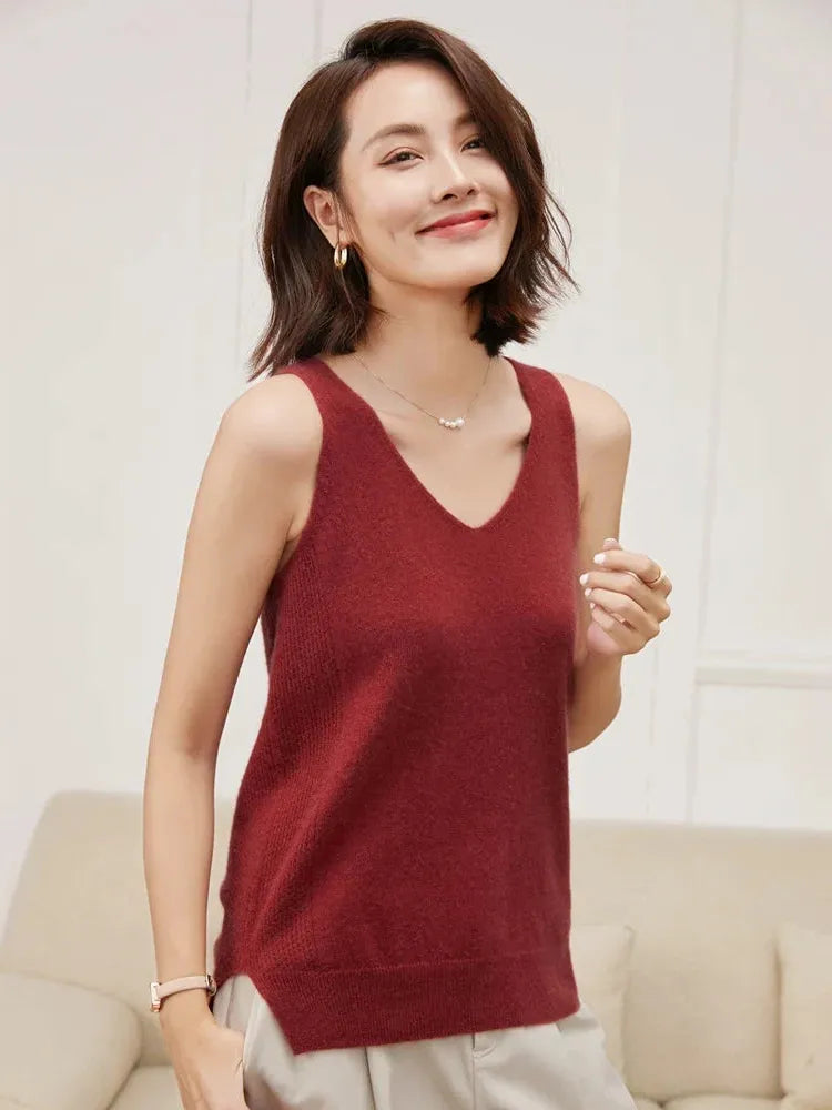 Cashmere V-Neck Sweater for Women - Soft, Lightweight Knit - Perfect for Casual Wear or Layering