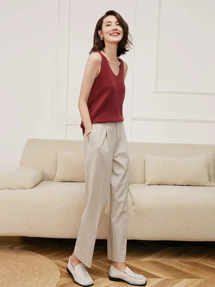 Cashmere V-Neck Sweater for Women - Soft, Lightweight Knit - Perfect for Casual Wear or Layering