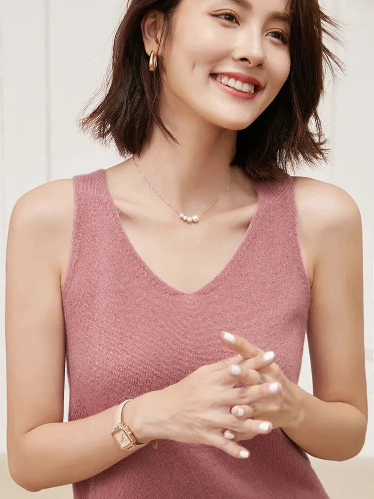 Cashmere V-Neck Sweater for Women - Soft, Lightweight Knit - Perfect for Casual Wear or Layering