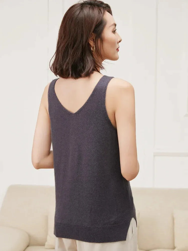 Cashmere V-Neck Sweater for Women - Soft, Lightweight Knit - Perfect for Casual Wear or Layering