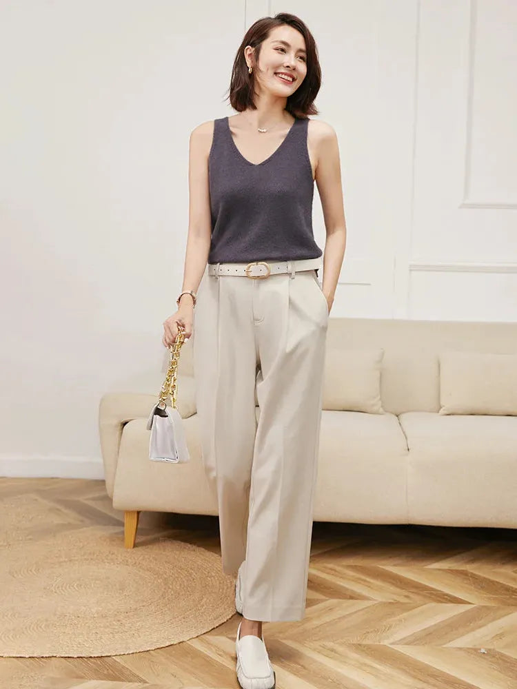 Cashmere V-Neck Sweater for Women - Soft, Lightweight Knit - Perfect for Casual Wear or Layering