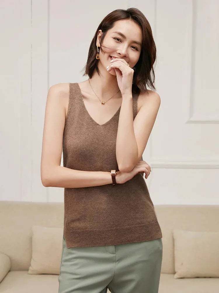 Cashmere V-Neck Sweater for Women - Soft, Lightweight Knit - Perfect for Casual Wear or Layering