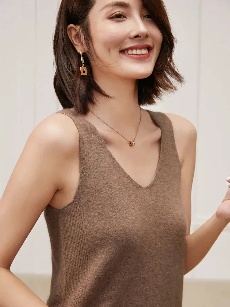 Cashmere V-Neck Sweater for Women - Soft, Lightweight Knit - Perfect for Casual Wear or Layering