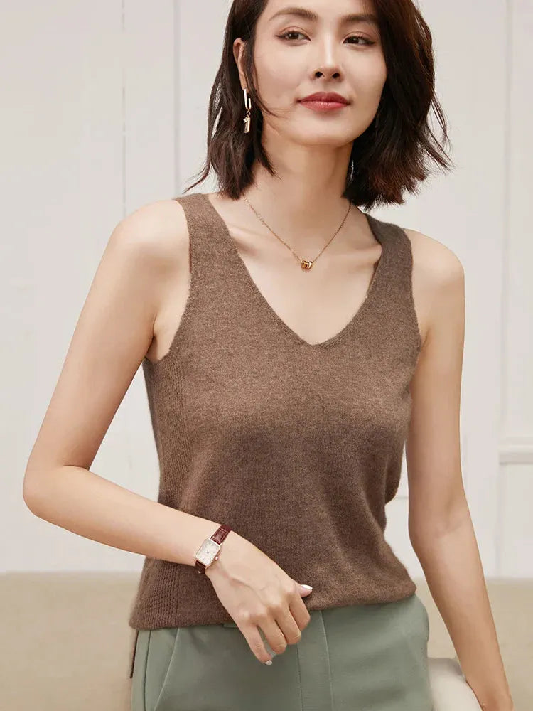 Cashmere V-Neck Sweater for Women - Soft, Lightweight Knit - Perfect for Casual Wear or Layering