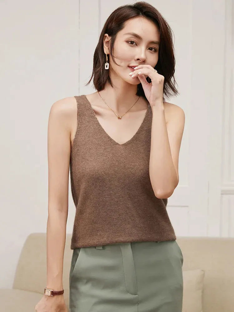Cashmere V-Neck Sweater for Women - Soft, Lightweight Knit - Perfect for Casual Wear or Layering