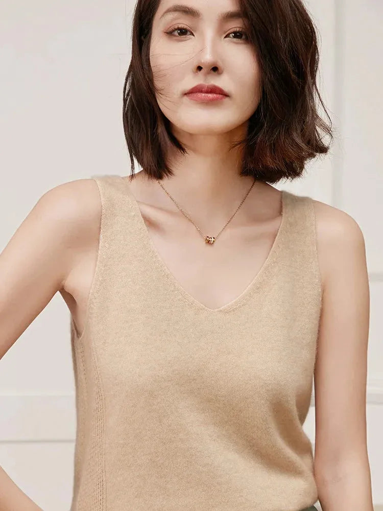 Cashmere V-Neck Sweater for Women - Soft, Lightweight Knit - Perfect for Casual Wear or Layering