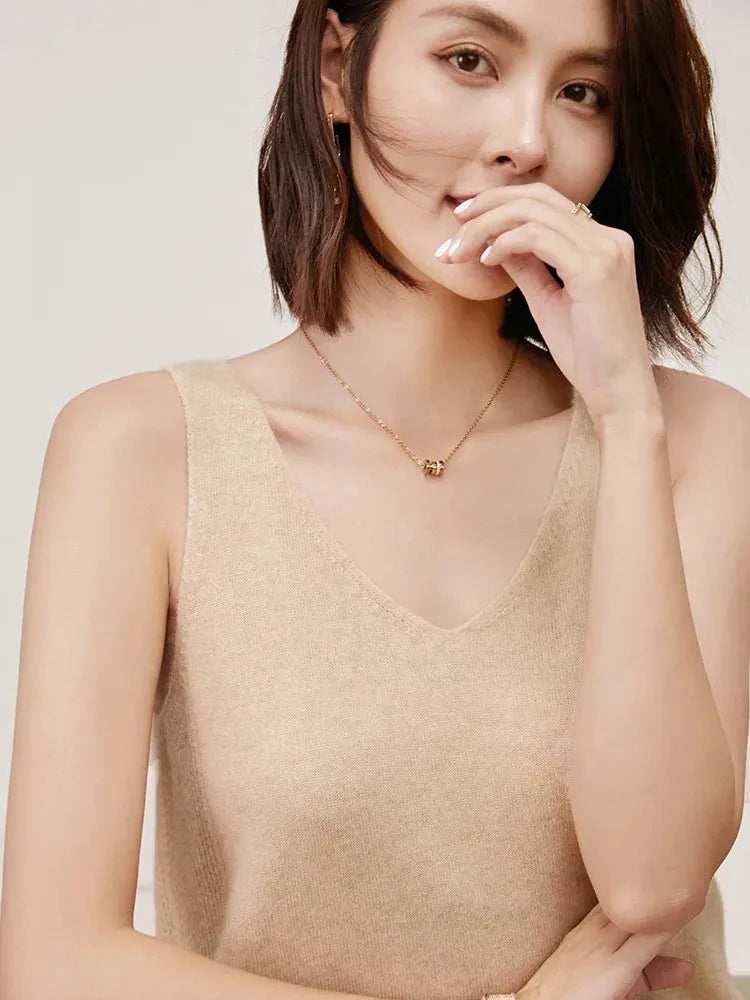 Cashmere V-Neck Sweater for Women - Soft, Lightweight Knit - Perfect for Casual Wear or Layering