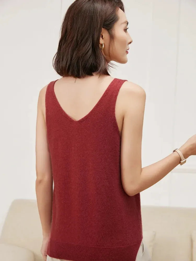 Cashmere V-Neck Sweater for Women - Soft, Lightweight Knit - Perfect for Casual Wear or Layering