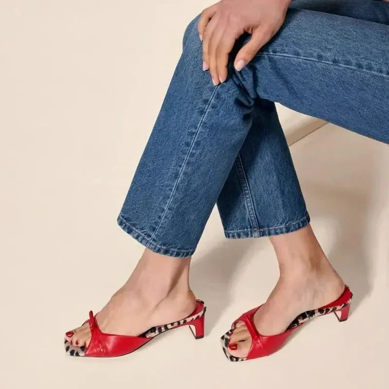 Check-In Heel Mules for Women - Stylish Open-Toe Design - Comfortable Slip-On Footwear for Casual and Dressy Occasions