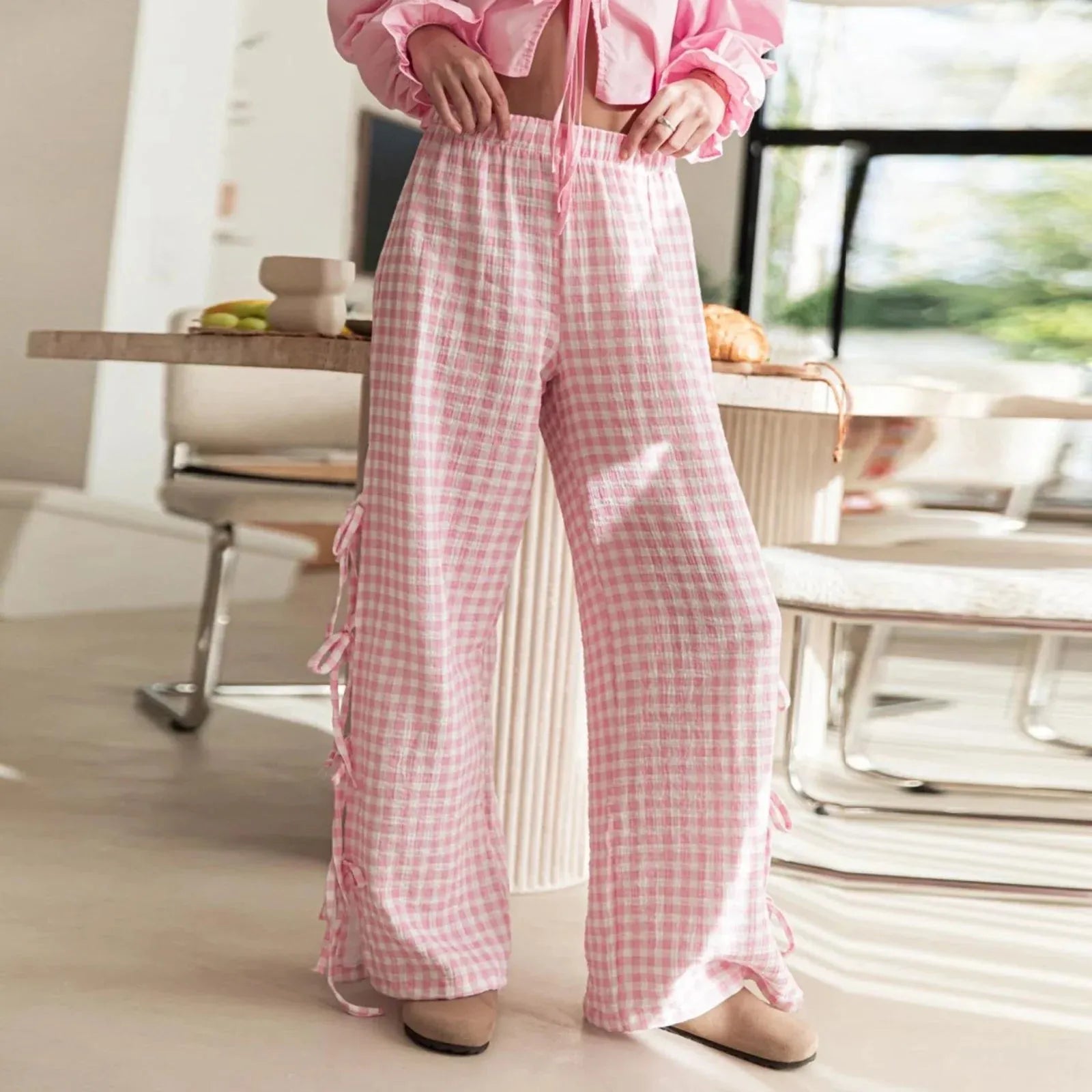 Checkered Cotton Trousers for Casual Wear - Comfortable Fit, Versatile Design, Perfect for Everyday Outfits
