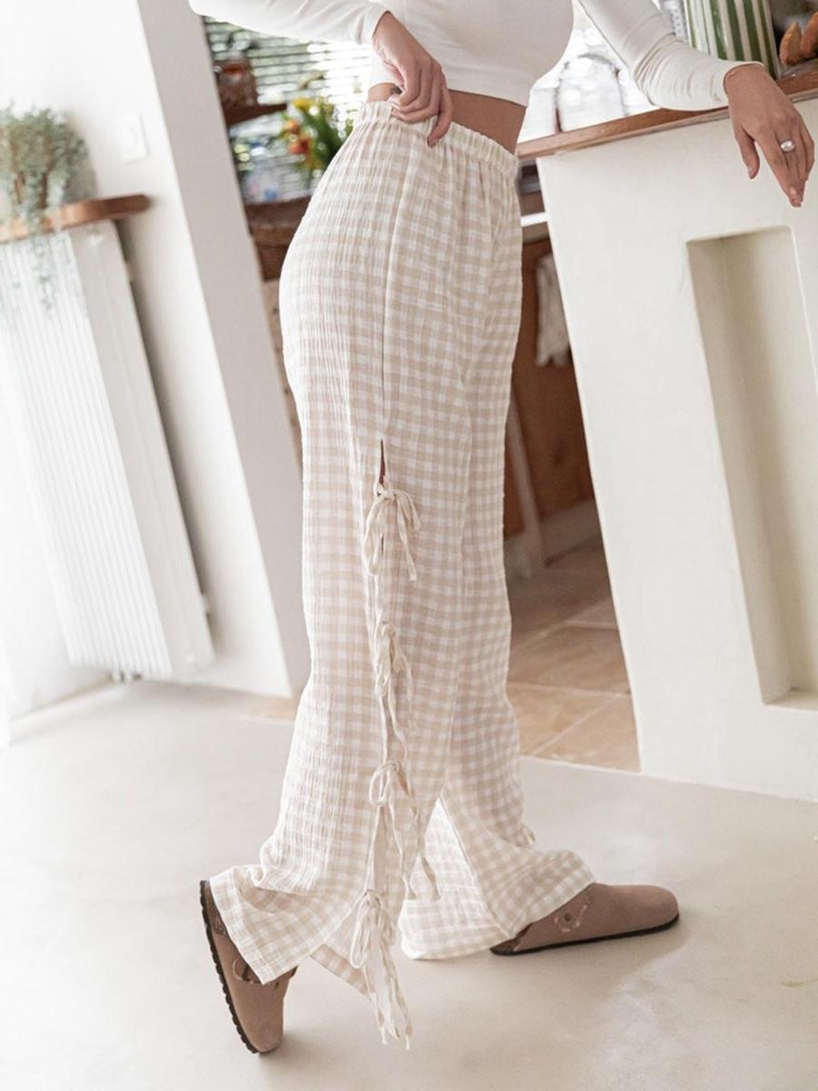 Checkered Cotton Trousers for Casual Wear - Comfortable Fit, Versatile Design, Perfect for Everyday Outfits