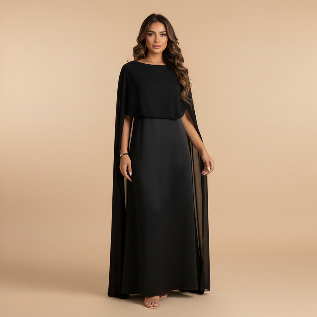 Chiffon Maxi Dress - Elegant Traditional Style for Formal Events and Special Occasions