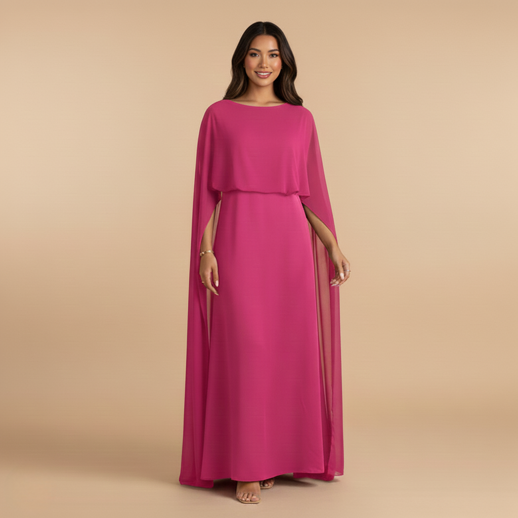 Chiffon Maxi Dress - Elegant Traditional Style for Formal Events and Special Occasions