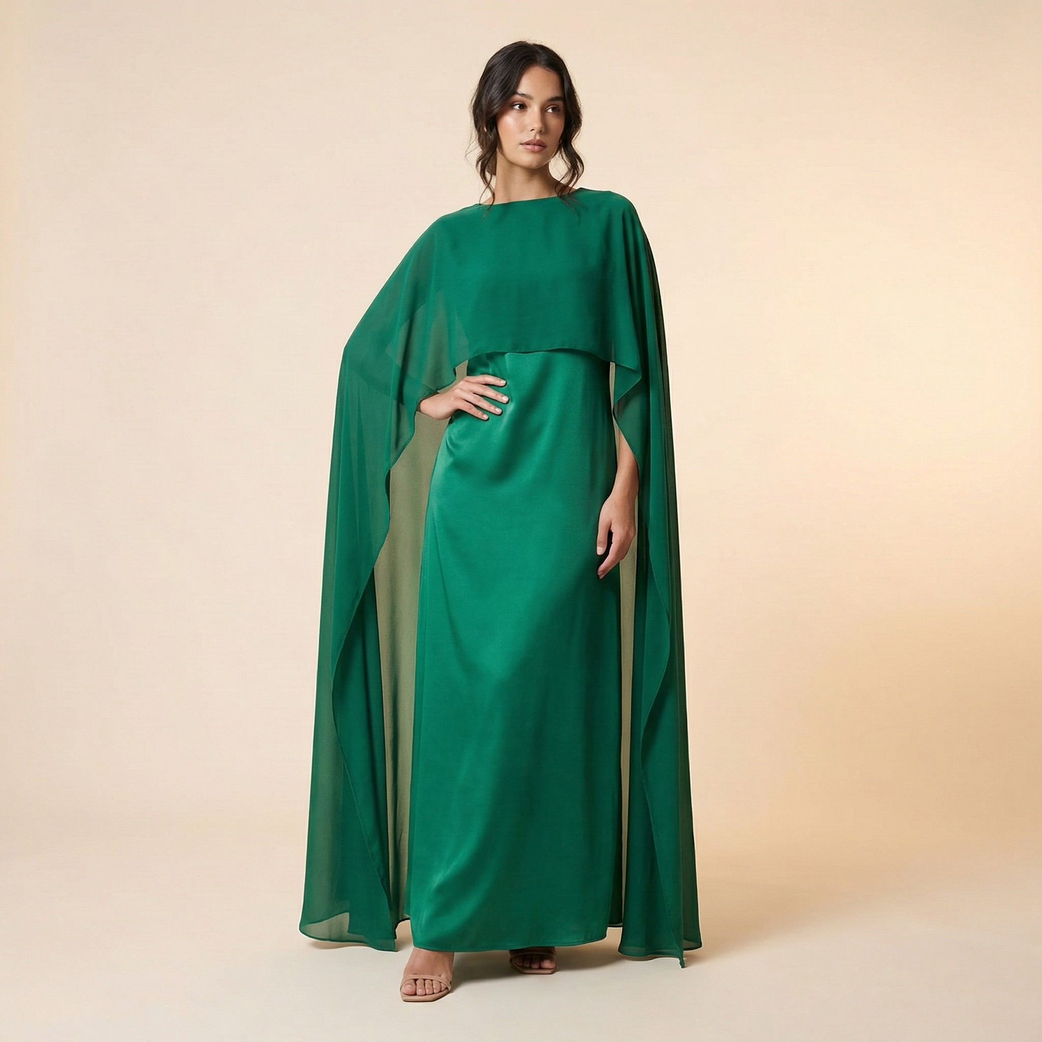 Chiffon Maxi Dress - Elegant Traditional Style for Formal Events and Special Occasions