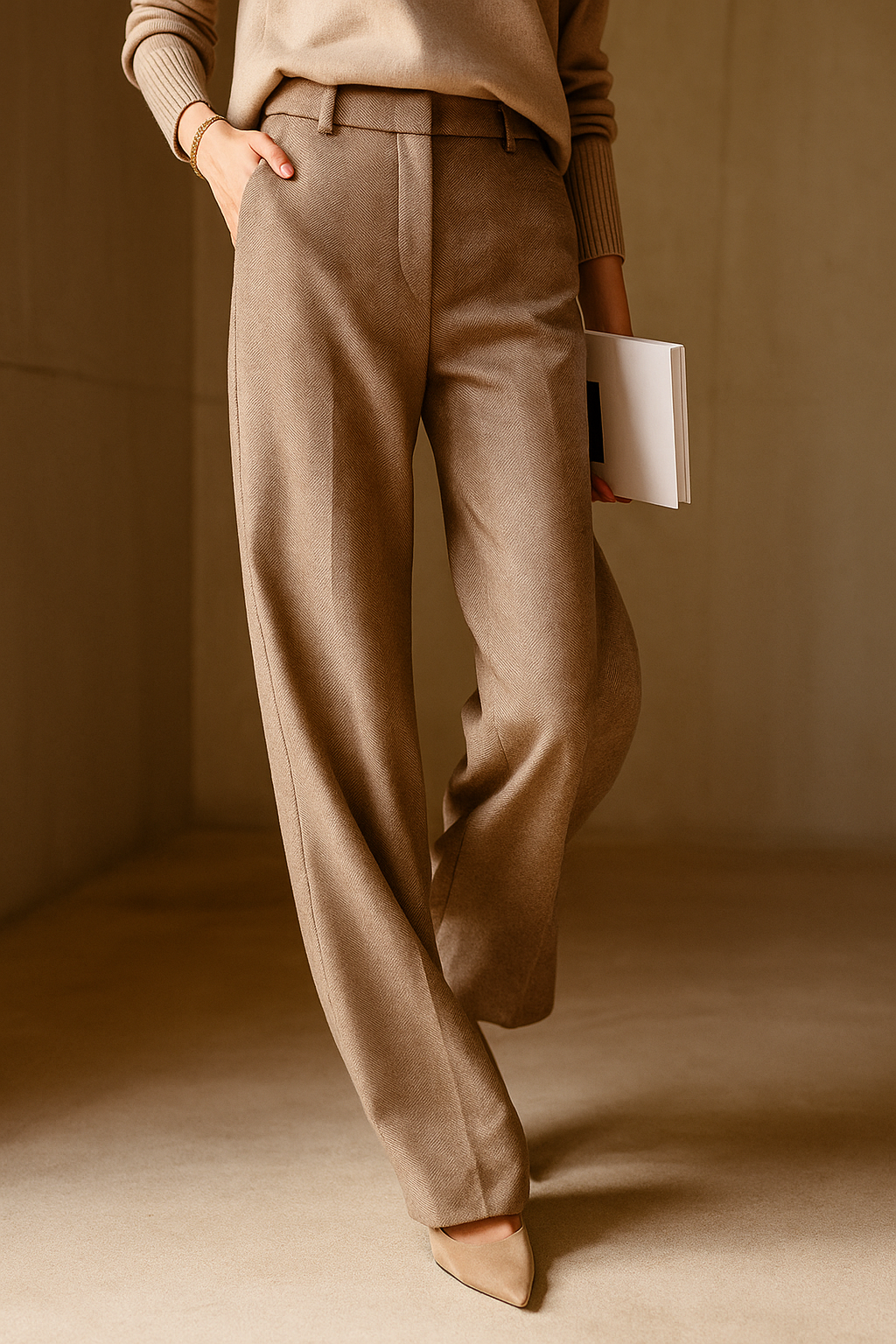 Classic Wool Trousers for Women - Tailored Fit, Versatile Style for Work or Casual Wear