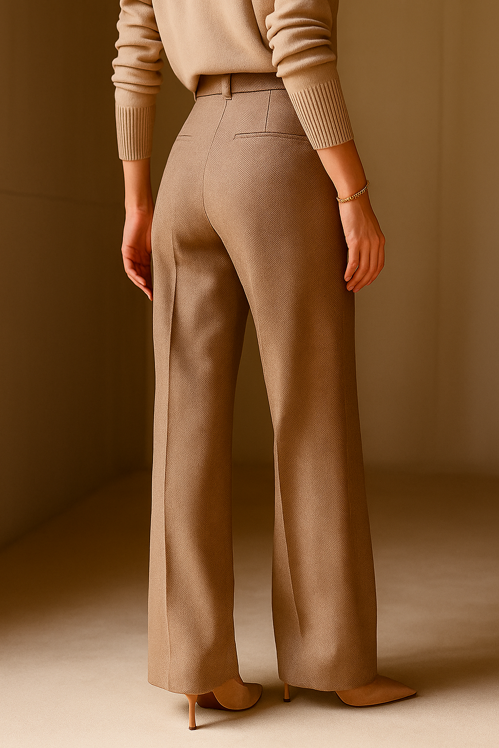 Classic Wool Trousers for Women - Tailored Fit, Versatile Style for Work or Casual Wear