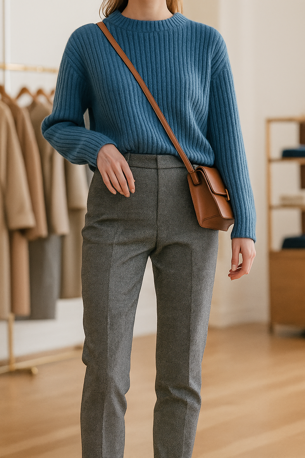 Classic Wool Trousers for Women - Tailored Fit, Versatile Style for Work or Casual Wear