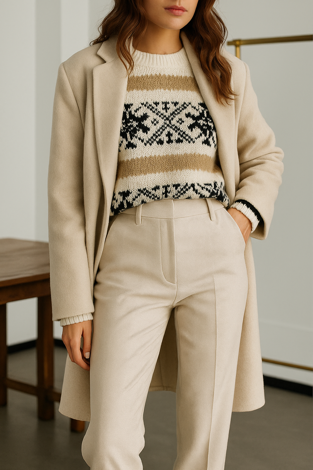 Classic Wool Trousers for Women - Tailored Fit, Versatile Style for Work or Casual Wear