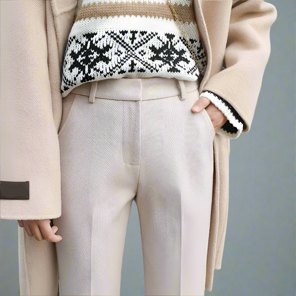 Classic Wool Trousers for Women - Tailored Fit, Versatile Style for Work or Casual Wear