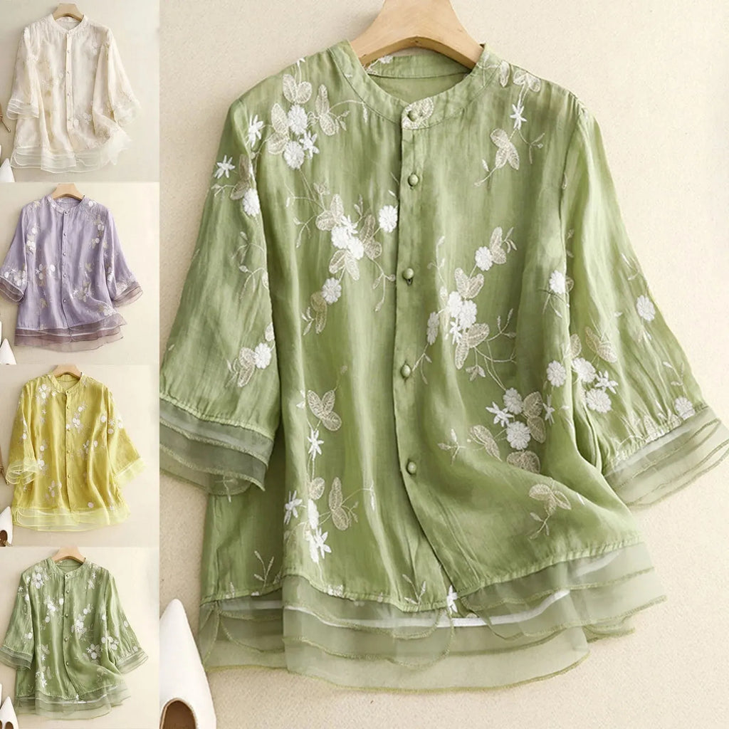 Cotton Blouse for Women - Casual Short Sleeve Top - Lightweight and Breathable - Perfect for Everyday Wear