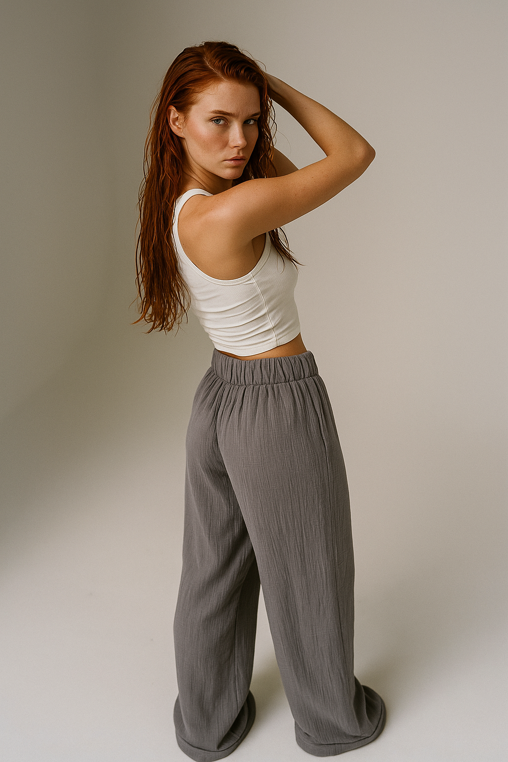 Cotton Lounge Trousers for Women - Comfortable Casual Pants for Relaxation and Home Wear - Soft Fabric, Adjustable Waist