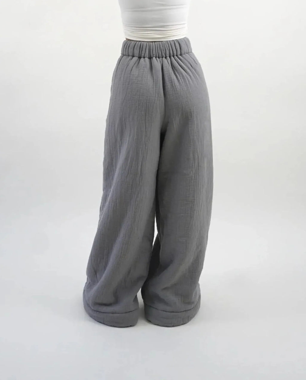 Cotton Lounge Trousers for Women - Comfortable Casual Pants for Relaxation and Home Wear - Soft Fabric, Adjustable Waist