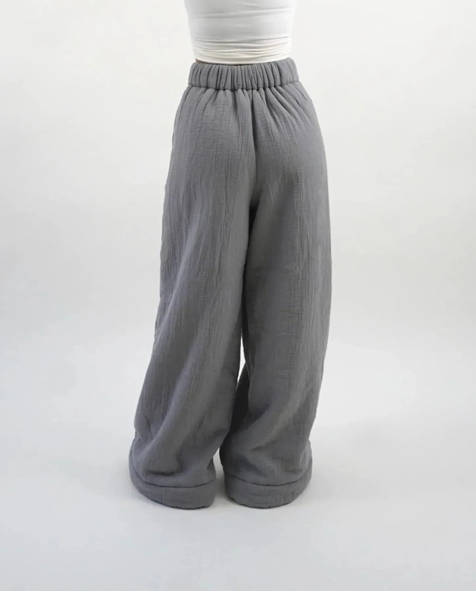 Cotton Lounge Trousers for Women - Comfortable Casual Pants for Relaxation and Home Wear - Soft Fabric, Adjustable Waist