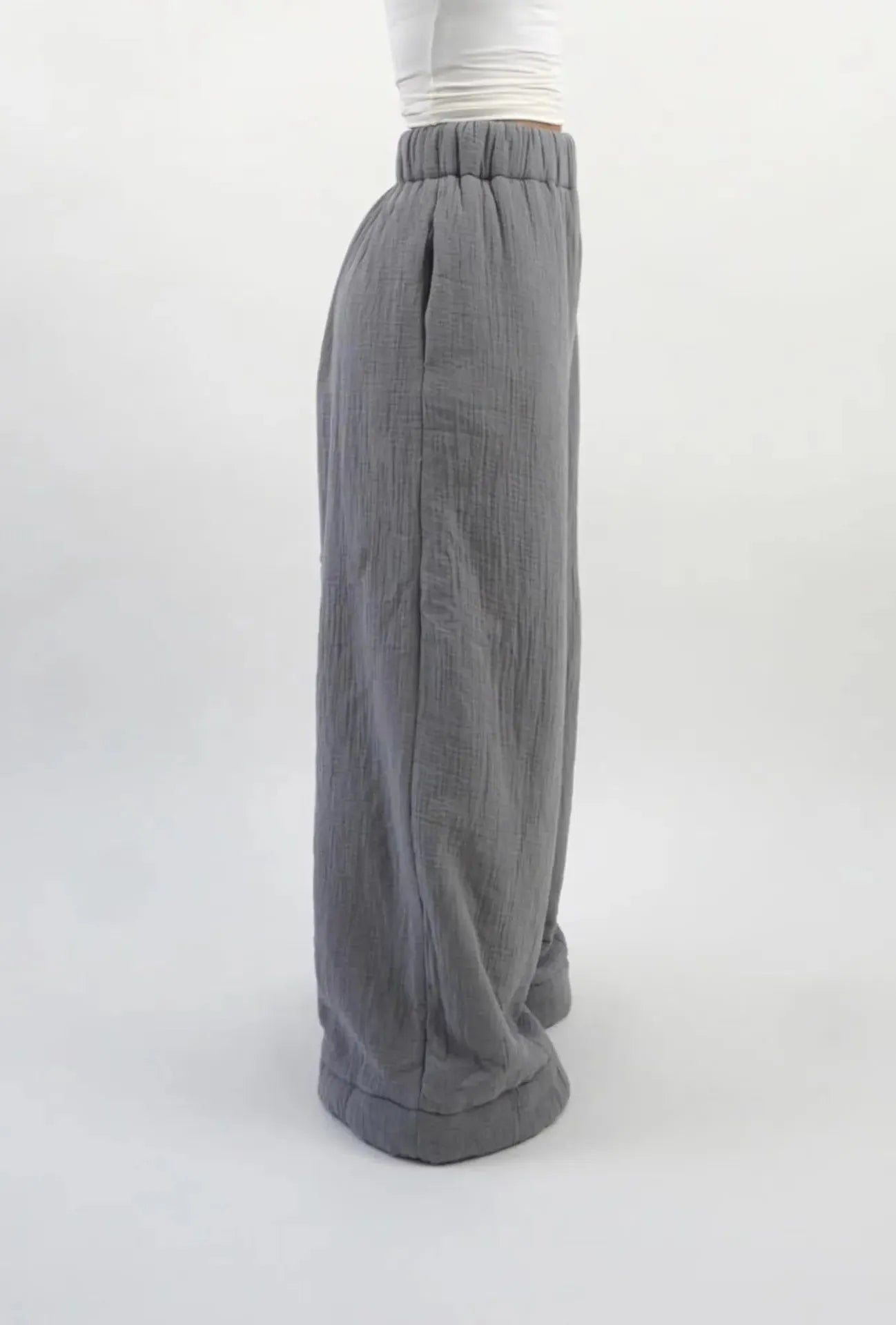 Cotton Lounge Trousers for Women - Comfortable Casual Pants for Relaxation and Home Wear - Soft Fabric, Adjustable Waist