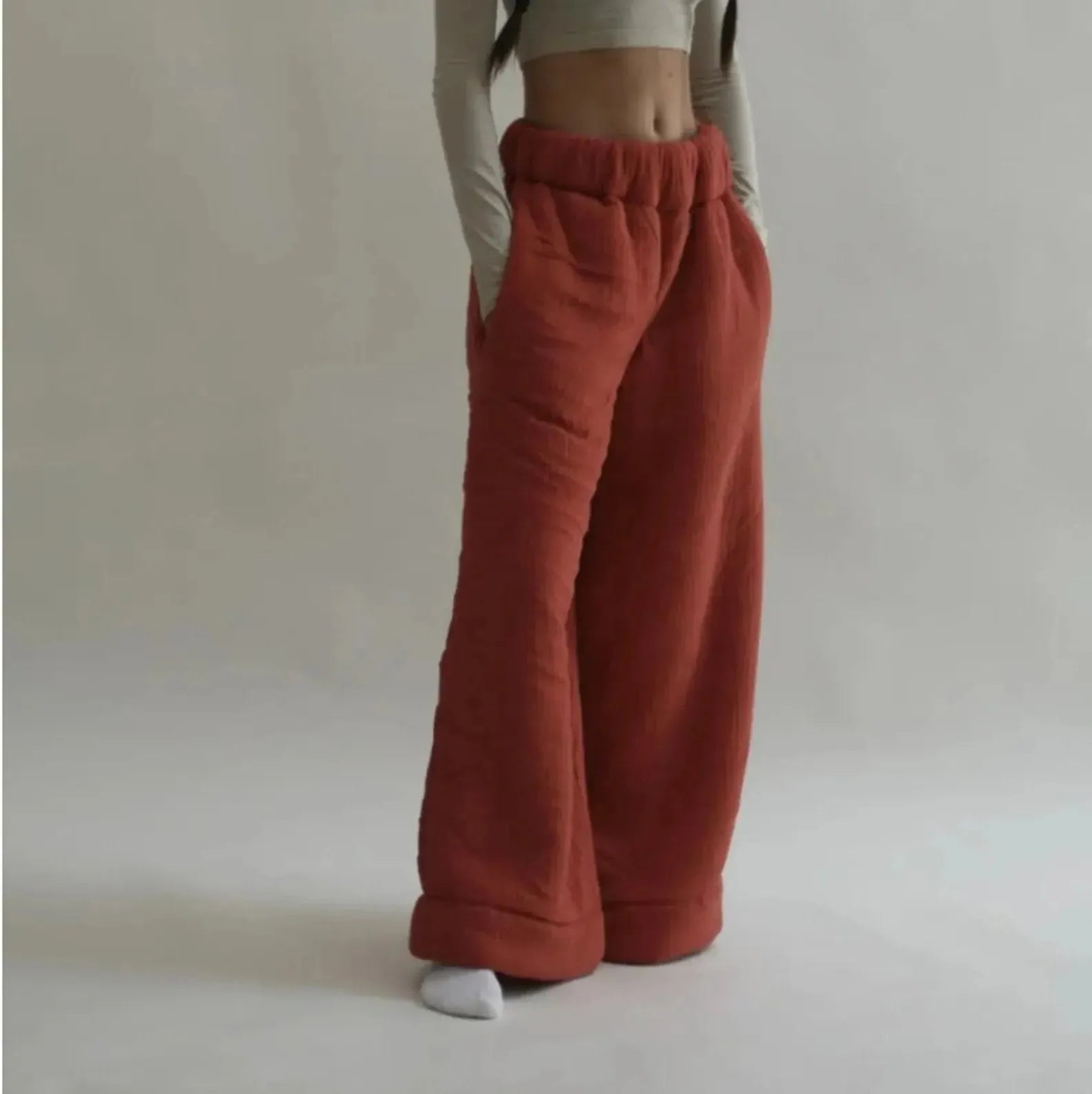 Cotton Lounge Trousers for Women - Comfortable Casual Pants for Relaxation and Home Wear - Soft Fabric, Adjustable Waist