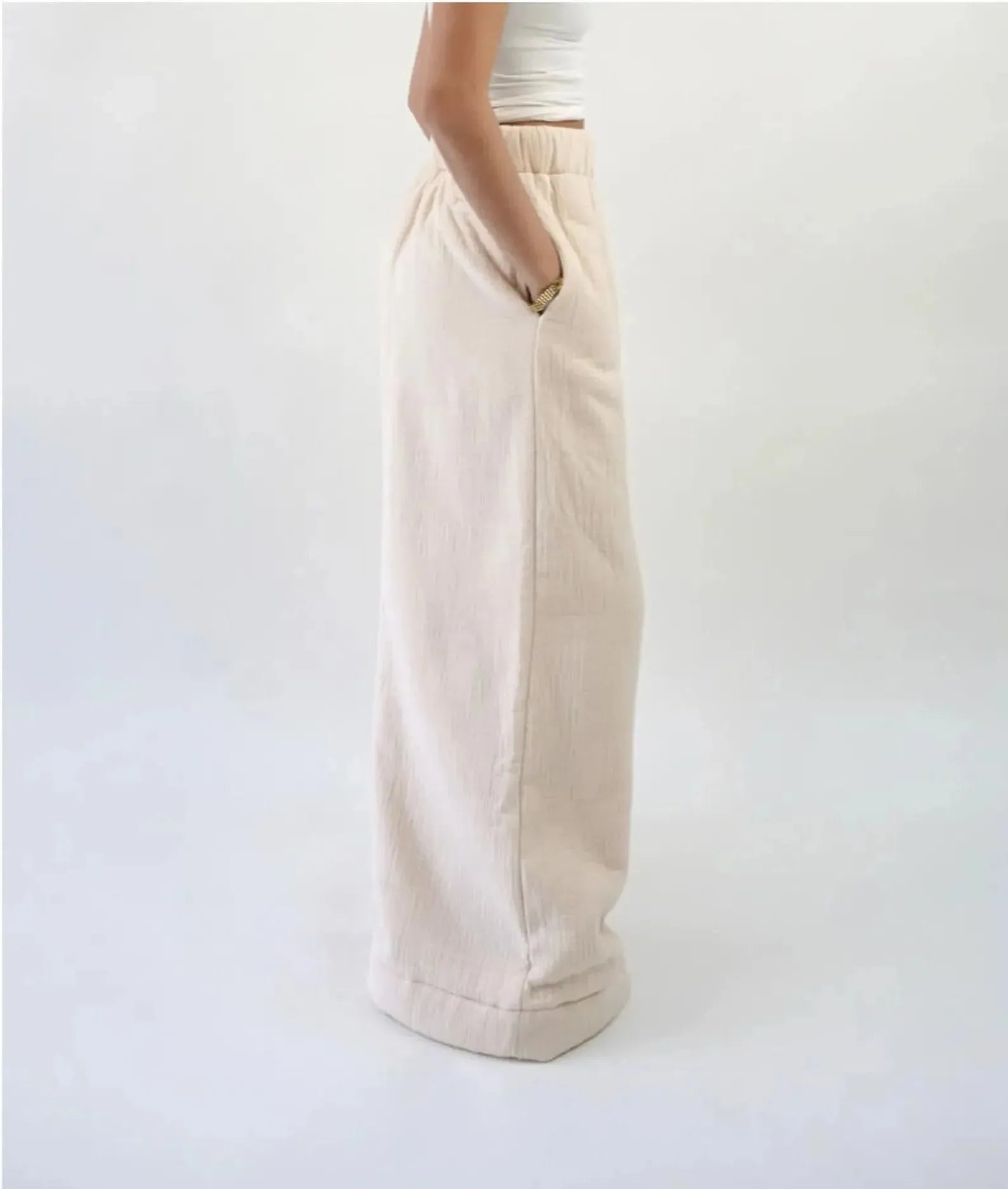 Cotton Lounge Trousers for Women - Comfortable Casual Pants for Relaxation and Home Wear - Soft Fabric, Adjustable Waist