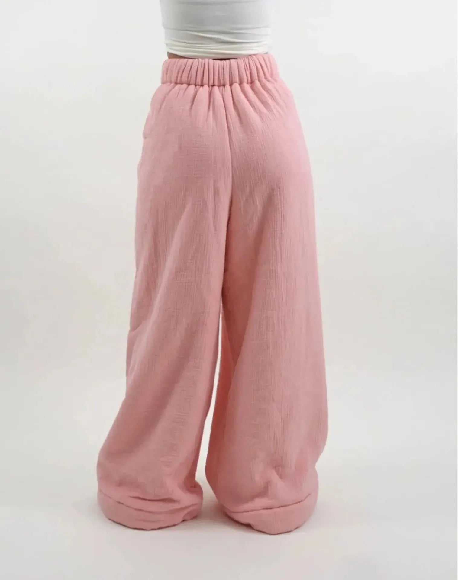 Cotton Lounge Trousers for Women - Comfortable Casual Pants for Relaxation and Home Wear - Soft Fabric, Adjustable Waist