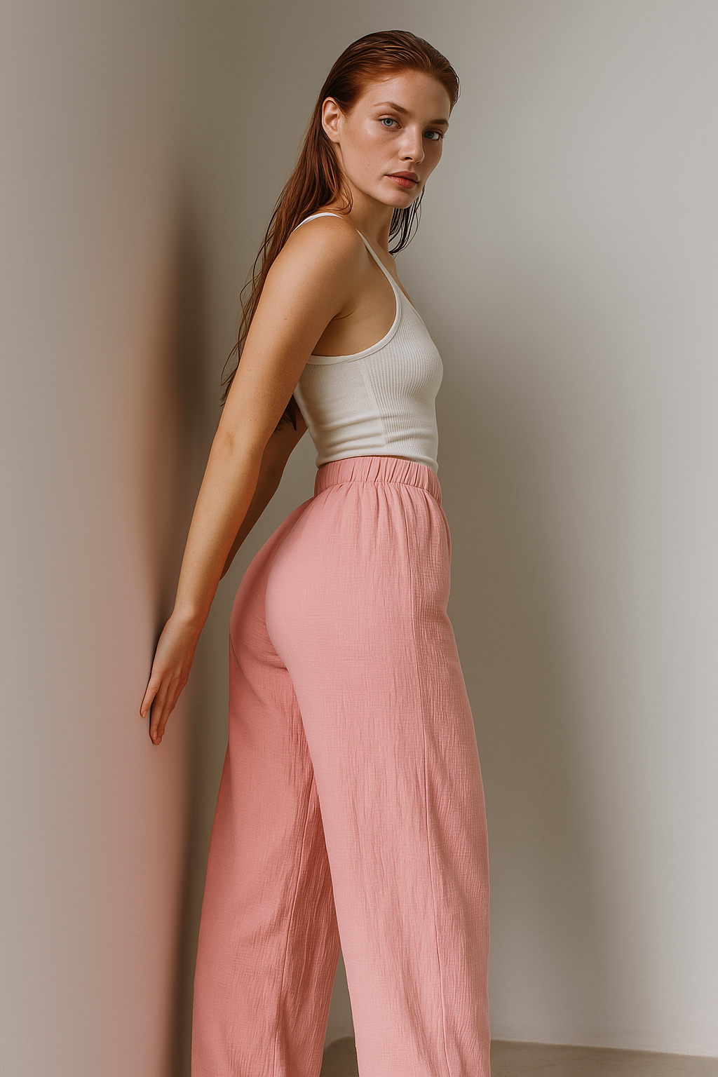 Cotton Lounge Trousers for Women - Comfortable Casual Pants for Relaxation and Home Wear - Soft Fabric, Adjustable Waist