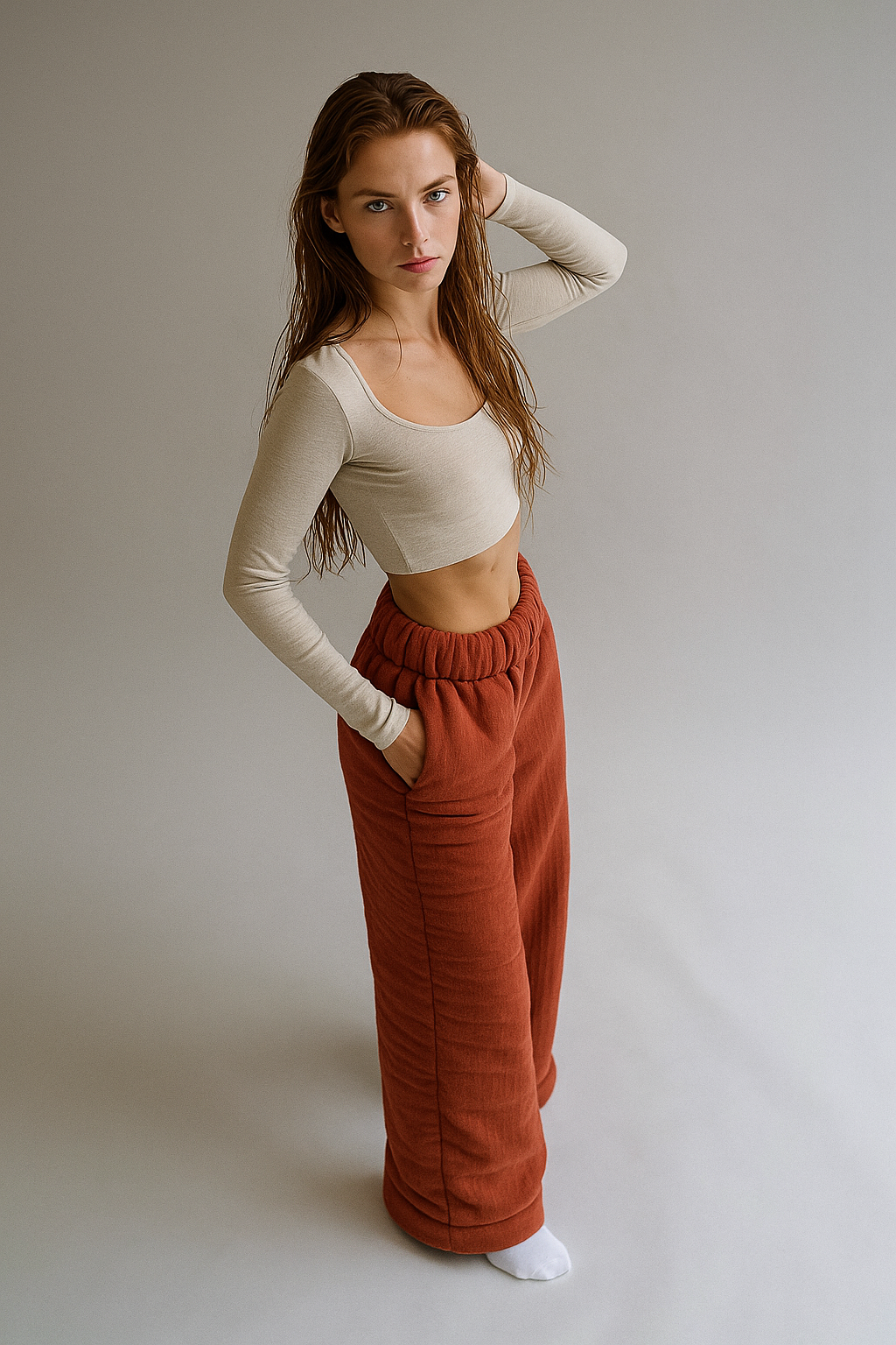 Cotton Lounge Trousers for Women - Comfortable Casual Pants for Relaxation and Home Wear - Soft Fabric, Adjustable Waist