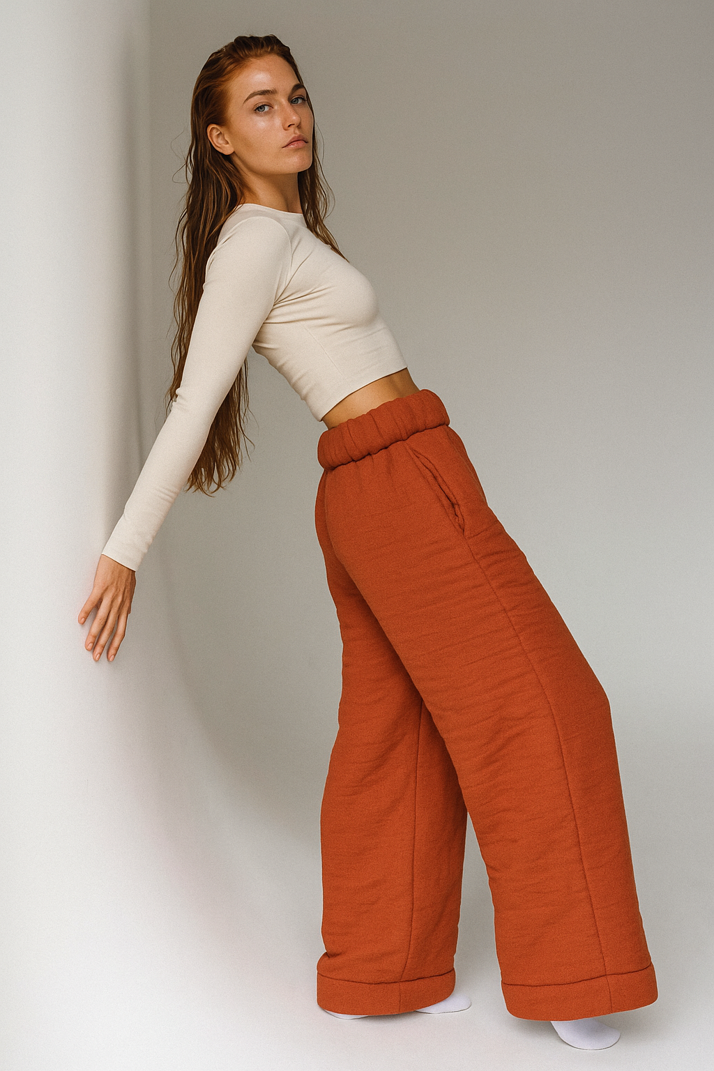 Cotton Lounge Trousers for Women - Comfortable Casual Pants for Relaxation and Home Wear - Soft Fabric, Adjustable Waist