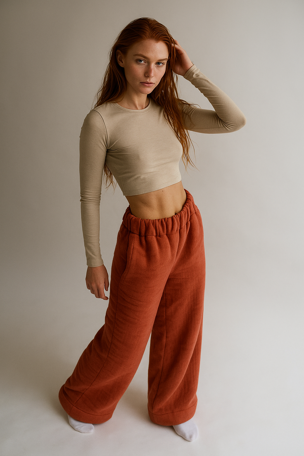 Cotton Lounge Trousers for Women - Comfortable Casual Pants for Relaxation and Home Wear - Soft Fabric, Adjustable Waist