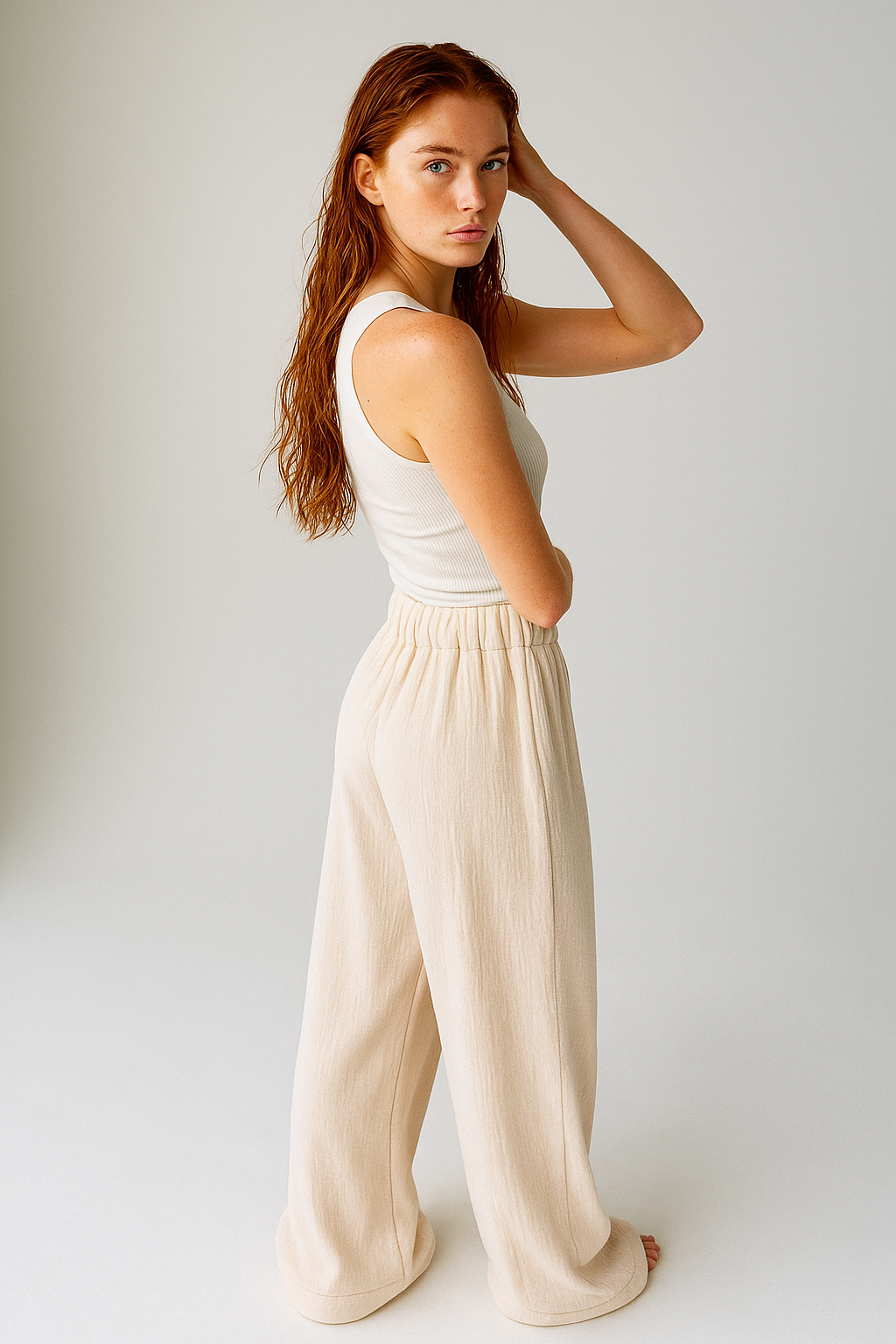 Cotton Lounge Trousers for Women - Comfortable Casual Pants for Relaxation and Home Wear - Soft Fabric, Adjustable Waist