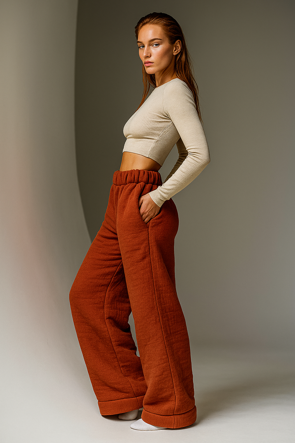 Cotton Lounge Trousers for Women - Comfortable Casual Pants for Relaxation and Home Wear - Soft Fabric, Adjustable Waist