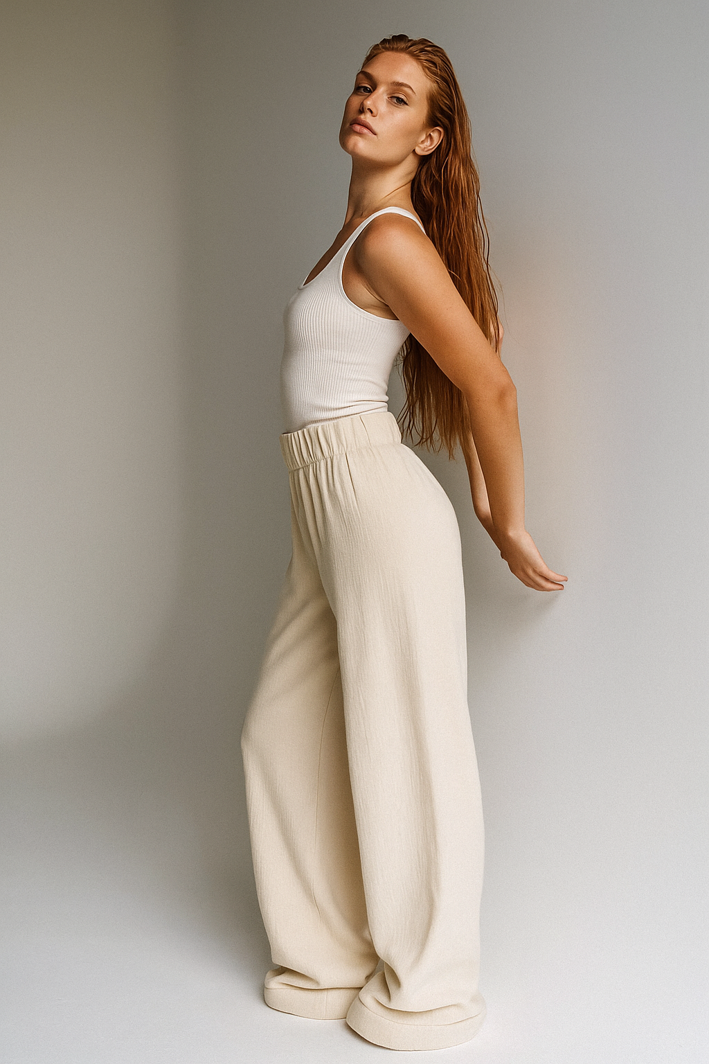 Cotton Lounge Trousers for Women - Comfortable Casual Pants for Relaxation and Home Wear - Soft Fabric, Adjustable Waist