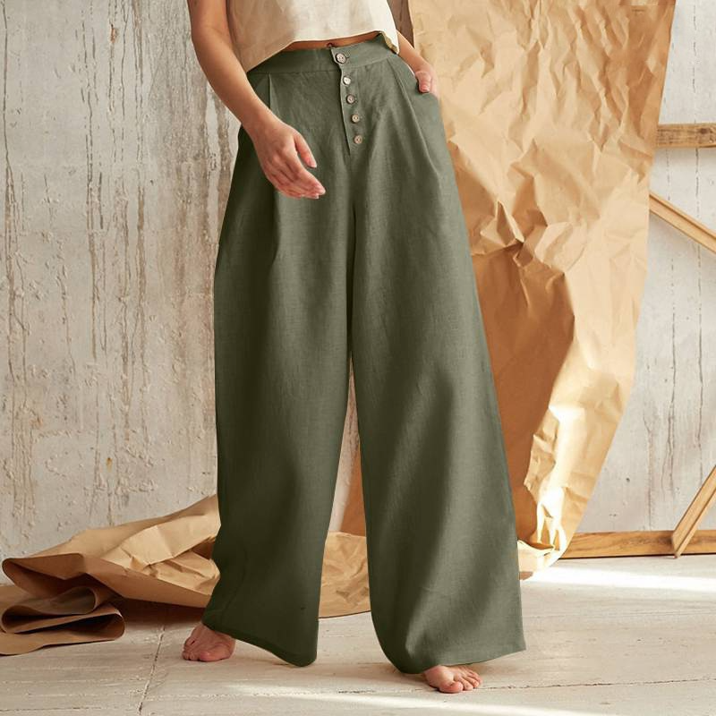 Cotton Wide-Leg Pants for Women | Comfortable Casual Trousers | Versatile Everyday Wear