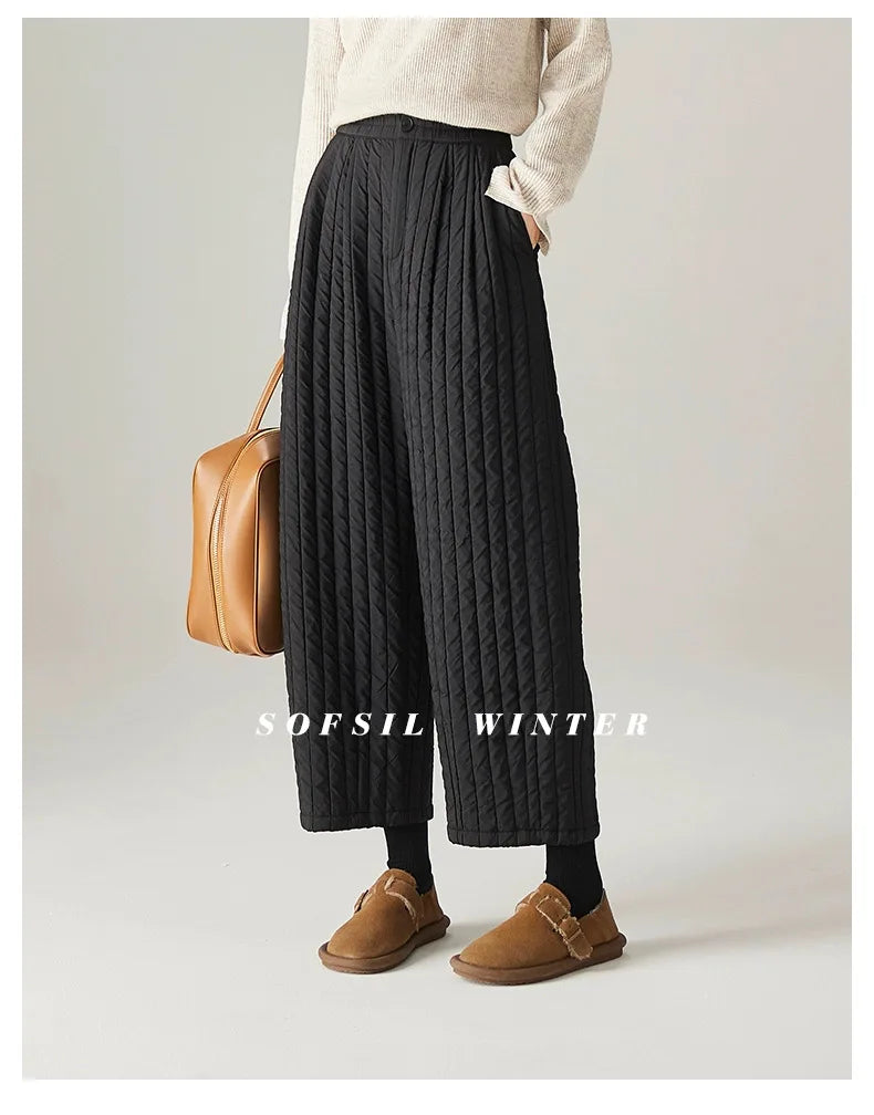 Cotton Wide-Leg Pants for Women - Comfortable Casual Trousers for Everyday Wear - Versatile Fashion Bottoms